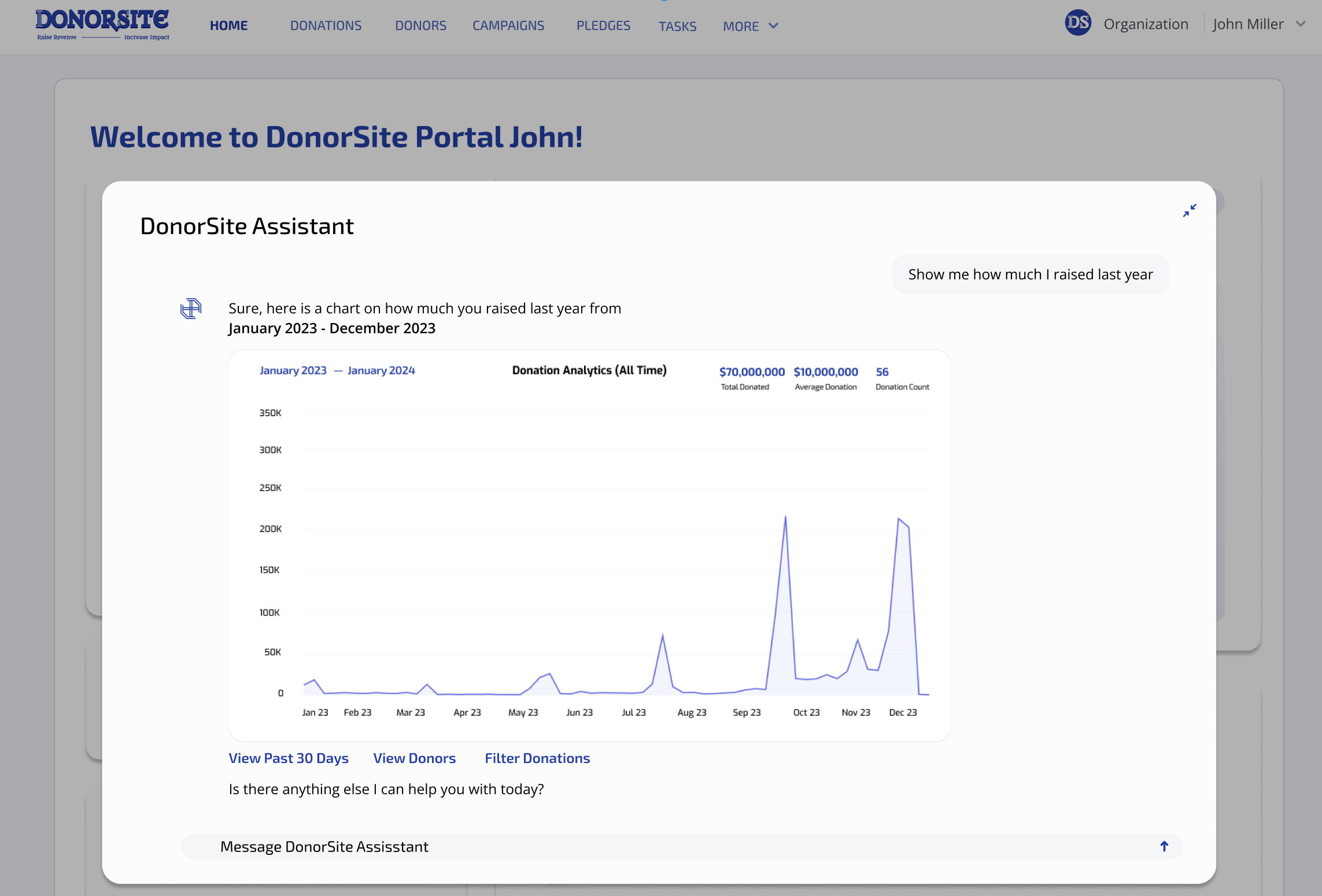 Donors Management Interface